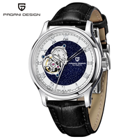 Luxuriöses Design Mode Herren Transparente Miyota Automatik Analoguhr 41mm Edelstahl Lederarmband Wasserdicht Unisex