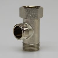 3-Wege USA WC Tee Adapter 9/16 \ "Messing Körper Wasser versorgung Anschluss Bad Wasserhahn Zubehör für Hotels Nordamerika nisches Wasser