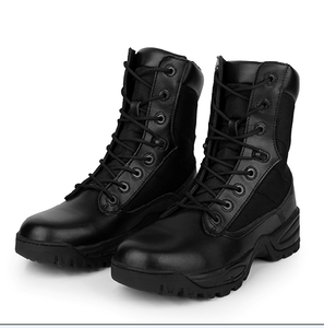 Bottes de combat TST44 légères, imperméables, noires, en cuir véritable, antidérapantes, pour la chasse. - Product Image 1