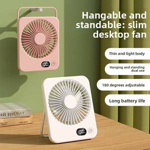New Cross-Border Lightweight Desktop <b>Fan</b> USB <b>Rechargeable</b> Portable Can Be Hung Stand 180 Degrees Adjustable Handheld <b>Fan</b> Quiet - Product Image 1