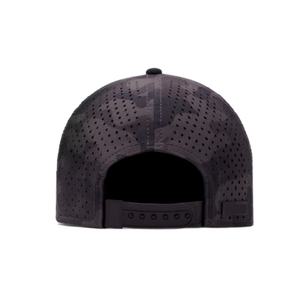 Casquette de golf OEM personnalisée en maille perforée avec logo, 6 panneaux, visière légèrement incurvée, snapback, patch en caoutchouc imperméable - Product Image 3
