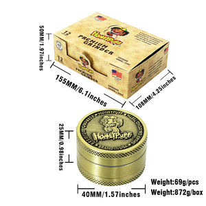 Wholesale Honeypuff 3D Pattern Silver Zinc Alloy Metal 3-Layer Parts 40mm <b>Herb</b> Grinder <b>Herb</b> Crusher <b>Smoking</b> Accessories - Product Image 6