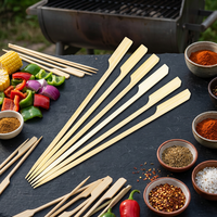 Piques à cocktail jetables en bambou naturel pour fruits, brochettes, barbecue, cuisine, grillades, camping en plein air, collations et plus encore – Plusieurs tailles