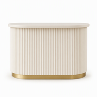 Comptoir de réception élégant et minimaliste en relief pour salon de beauté, spa, clinique, boutique de luxe, mobilier de magasin