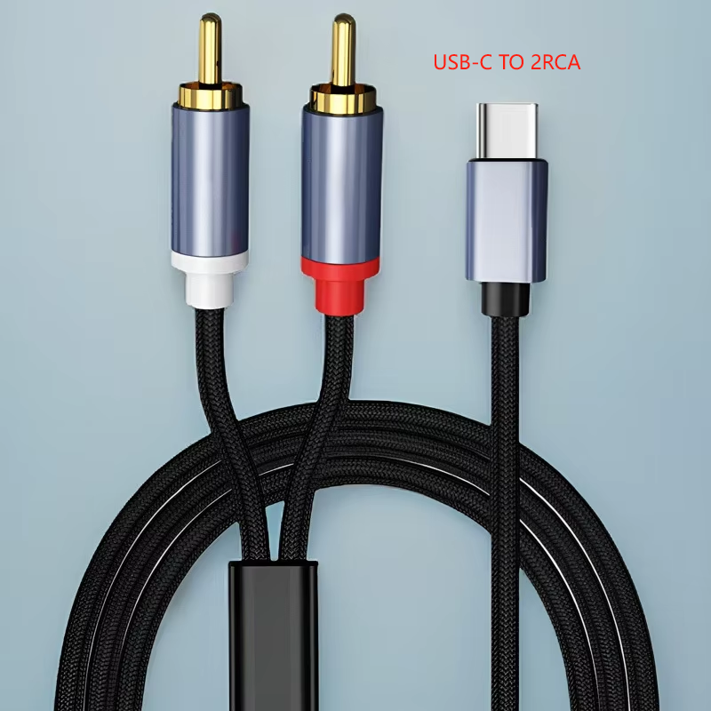 Noir-usb-c vers 2rca