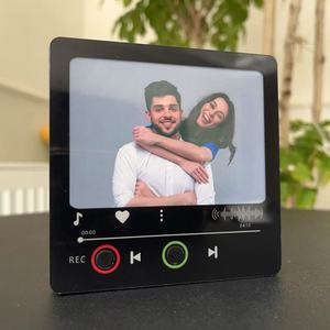 Aimants de réfrigérateur musicaux décoratifs en acrylique personnalisés avec photo et <span class=keywords><strong>chanson</strong></span>, boîte à musique, pour la décoration de la cuisine, de la maison et <span class=keywords><strong>les</strong></span> cadeaux de fêtes - Product Image 1