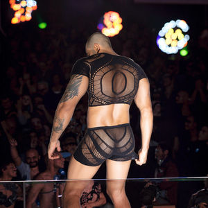 Nouveau sous-vêtement sexy monobloc pour hommes pour discothèque Bar modèle masculin scène Performance Sexy lapin uniforme 9127 - Product Image 3