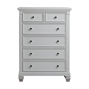 Cómoda de Madera Maciza Blanca con 6 Cajones, Espaciosa Cómoda para Dormitorio para Almacenamiento de <span class=keywords><strong>Ropa</strong></span>, Mueble de Madera Versátil para Uso en el Hogar y Hoteles - Product Image 6