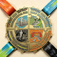 Médailles de marathon 3D personnalisées en alliage de zinc, épaisses et ajourées, pour événements sportifs de fin de course