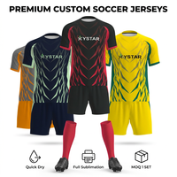 Ensemble de maillots de football personnalisés à manches courtes, uniforme de football à séchage rapide, tenue d'entraînement d'équipe, prix d'usine, MOQ 1 ensemble