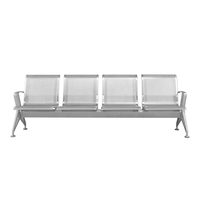 Chaises d'attente en acier inoxydable pour hôpital, aéroport, espace public, banc de bureau, 3 places