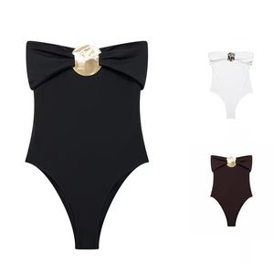 Nuevo Traje de Baño de Una Pieza con Hombros Descubiertos para Mujer, Estilo Tubo, Ajustado, para Primavera - Product Image 1