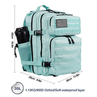 Sac de voyage imperméable personnalisé Trailpop avec logo, pour le sport, la randonnée, le camping, la gym, sac à dos tactique vert menthe 35L