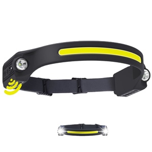 Lampe frontale LED rechargeable au lithium-ion USB 350Lm COB+XPE 230 degrés Trois sources lumineuses Capteur de mouvement en silicone - Product Image 1