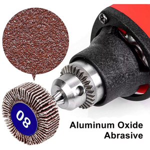 Stock local aux États-Unis, 5 pièces, roue à lamelles montée, grain 80, 1-1/4''X1/2''x1/8'', tissu abrasif, support en acier inoxydable, agent de liaison en résine - Product Image 4