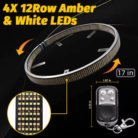 Kingshowstar 4PC Amber&White 12V LED Wheel Lights IP68 Waterproof Aluminum 360W for Truck ATV Car