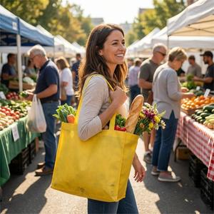 Wholesale Eco Recyclable Custom Personalized Non Woven Promotional Reusable Shopping Tote Bags with Custom Capacity - Product Image 5