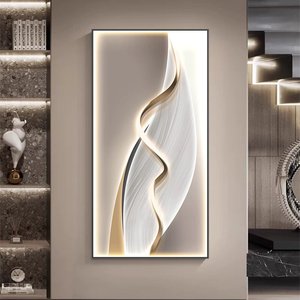 Nhà Máy Tùy Biến Hiện Đại Mô Hình Hình Học Lối Vào Bức Tranh Tường Nghệ Thuật Trang Trí Nội Thất Pha Lê Sứ Sơn LED Ánh Sáng - Product Image 1