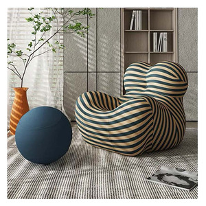 Ensemble de fauteuils de détente modernes en tissu avec repose-pieds, éponge haute densité compressible, mobilier modulaire pour la maison - Product Image 1