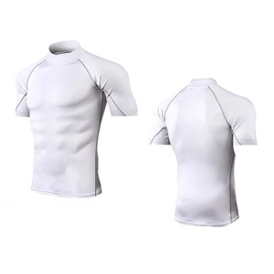 Men Plain Training Tshirts Custom Men's Compression Fit Tee Short Gym Sports Base <b>Layer</b> Cool Dry <b>Tops</b> Compress - Product Image 2