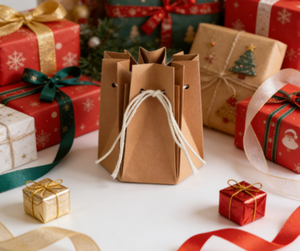 Custom kraft paper shopping bags with handles, eco-friendly and durable, suitable for retail and packaging. - Product Image 4