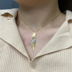 Collar <span class=keywords><strong>de</strong></span> Acero Inoxidable con <span class=keywords><strong>Mapa</strong></span> <span class=keywords><strong>de</strong></span> Palestina, Caligrafía Islámica Árabe con Circones, Joyería <span class=keywords><strong>de</strong></span> Moda, Venta al Por Mayor, Nuevo - Product Image 1