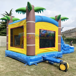 Castillo inflable comercial para niños con tobogán, diseño de delfín. - Product Image 5