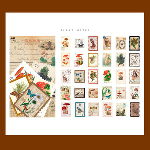 60 Pcs/pack Vintage <b>Paper</b> Stickers Scrapbooking Netbook Stamp Student Promotional Gifts Party Favor Phone Case DIY Decoration - Product Image 5