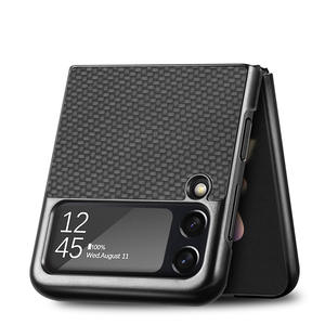 Coque de téléphone de luxe en Fiber de carbone pour hommes, étui rigide mince pour Samsung Galaxy Z Flip 3 <span class=keywords><strong>4</strong></span> 5G - Product Image 5