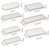 Plateau Décoratif Rectangulaire en Résine pour Vanité de Salle de Bain, Commode, Porte-Bagues, Évier de Cuisine, Comptoir, Assiette de Salon ou Bijoux