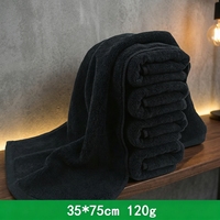 Toalla Facial Negra de Algodón Peinado para Adultos, 35x75cm, 450 GSM, Ecológica, con Logotipo Personalizado, para Sauna, Masajes, Airbnb, Suministro de Fábrica