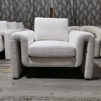 Sillón de Diseño Nórdico para Sala de Estar, Sillón Boucle para Comedor, Sillón Moderno Color Crema Blanco para el Hogar