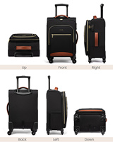 LOVEVOOK OEM 20 pouces Grand bagage de cabine Valise approuvée par les compagnies aériennes Valises souples légères et résistantes à l'eau avec verrouillage TSA
