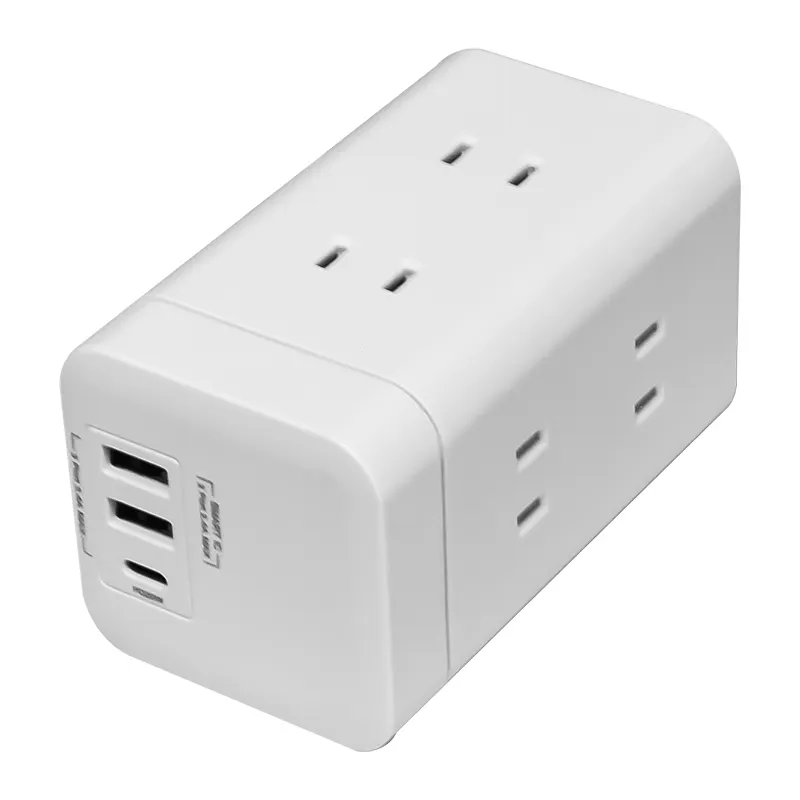 Phổ Power Strip với 6 cổng và 3 cổng USB nối đất mở rộng Dây ổ cắm Adapter