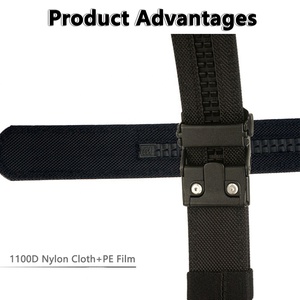 โลโก้แบบกำหนดเอง เข็มขัดยุทธวิธีแบบหนาพิเศษ ขนาดกว้าง 3.8 ซม. ผ้าไนลอนสองชั้นเคลือบฟิล์ม PE หัวเข็มขัดอัตโนมัติ ผลิตจากโรงงาน - Product Image 3