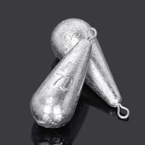 Teardrop Fishing Sinker <b>Lead</b> <b>Weight</b> 10g 20g 30g 40g 50g 60g 70g 80g 100g 120g 150g 200g 250g 300g With Ring For Ocean Rock - Product Image 1