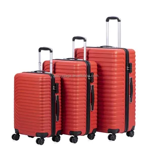 Custom design easy carry light trolley sets abs luggage for Travel and promotional travel case luggage trolley bag set