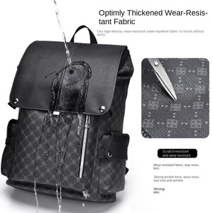 Mochila escolar para estudiantes de viaje de negocios con diseño tejido de sentido avanzado para hombre, gran capacidad, PVC, poliéster, resistente al agua - Product Image 5