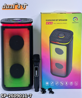 Haut-parleur de karaoké double 4 pouces BSL-809 40W avec lumière RGB, haut-parleur de fête, basses profondes, haut-parleur d'extérieur