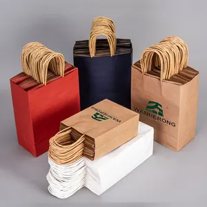 Wholesale Printing Custom Logo Halloween Gift Shopping Party Fast Food Takeaway Paper Bag With Handle