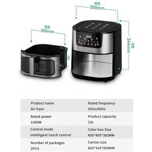 Friteuse à air électrique de haute qualité, vente en gros, meilleur fabricant, multifonctionnelle, grande capacité 15L, numérique, vapeur, sans huile - Product Image 6