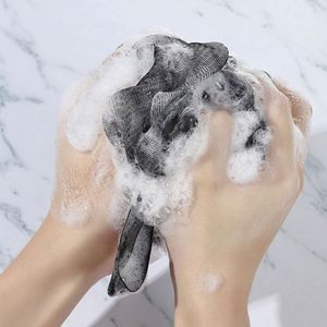 Soft Exfoliating Shower Body Scrubber Black Mesh <b>Bath</b> Loofah with Hanging Strap - Product Image 3