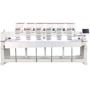 Máquinas de bordar computadorizadas para vestuário com tampa plana de alta precisão, 200 desenhos, 16 idiomas, WONYO 1337