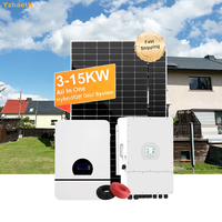 Système d'énergie solaire hybride triphasé 12 kW avec onduleur 48 V, panneau solaire 7 kW, système de stockage d'énergie par batterie 10 kWh, système solaire complet 6 kW 15 kWh
