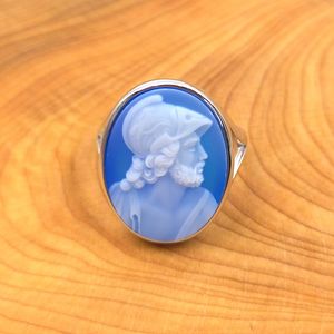 Offre Spéciale Naturel Pierres Précieuses Réel Agate Sculpté À La Main <span class=keywords><strong>Bague</strong></span> <span class=keywords><strong>Camée</strong></span> 925 Sterling Argent Lunette Anneaux Vert Bleu <span class=keywords><strong>Noir</strong></span> Pierres Pour Les femmes - Product Image 3