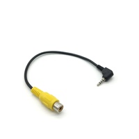 Sağ açı 4 kutup 2.5mm erkek RCA kadın AV ses Video kablosu kamera GPS için