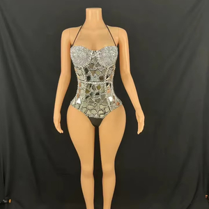 <span class=keywords><strong>Combinaison</strong></span> sans manches noire effet miroir pour <span class=keywords><strong>femme</strong></span>, imprimée par transfert thermique, tenue de danse orientale, marque TWCS, en stock - Product Image 3