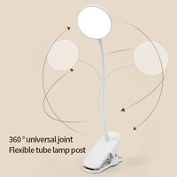 Joystar Flexible Cilp-on Lampe de bureau moderne à bras réglable Lampes de table à gradation continue avec batterie rechargeable