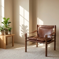 Fauteuil d'appoint en bois massif de designer danois nordique, style Mid-Century, chaise de chasse, luxe léger, confortable, pour salon