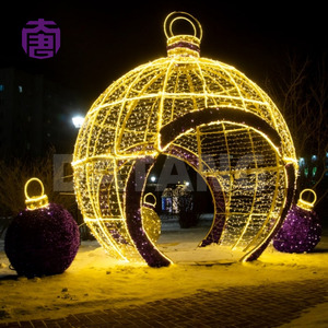 Arco de luz LED esférico 3D para caminar por debajo, gran esfera luminosa, decoración navideña para calles y plazas - Product Image 4